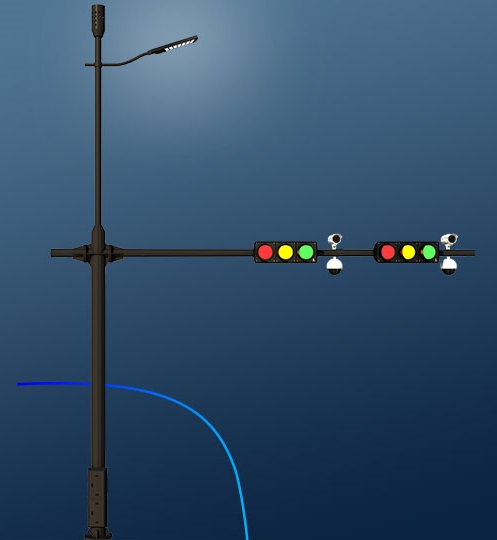 交通信号灯监控立杆合杆共杆